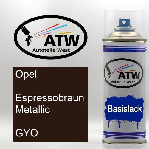 Opel, Espressobraun Metallic, GYO: 400ml Sprühdose, von ATW Autoteile West.